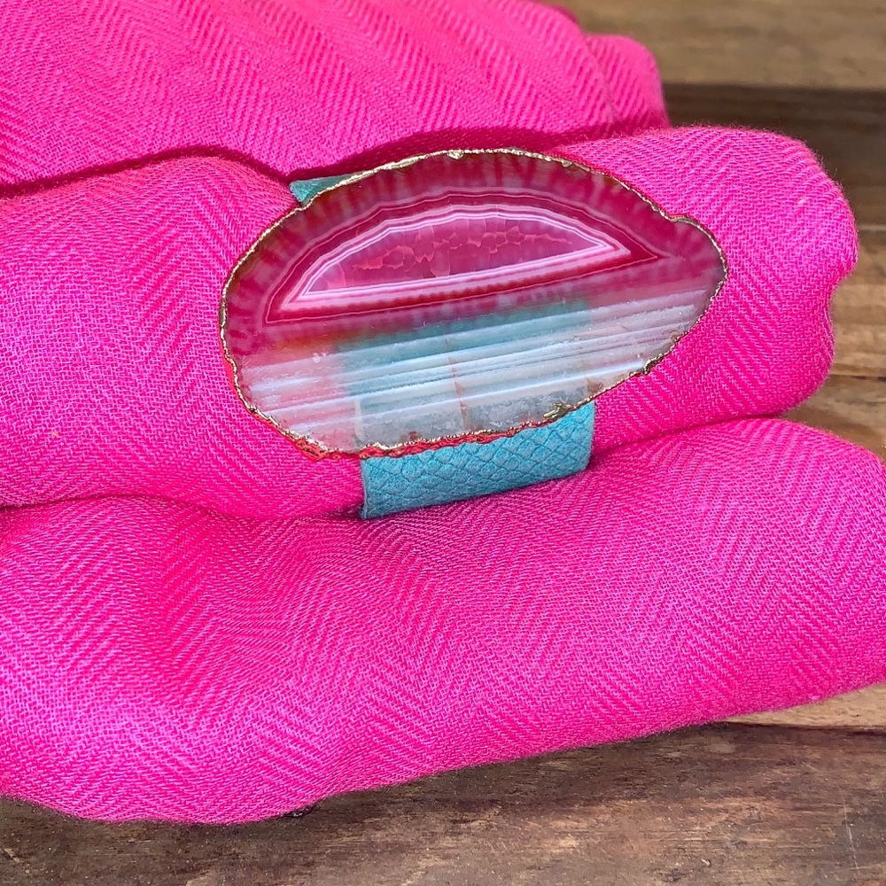 Pink Agate Cuff Bracelet